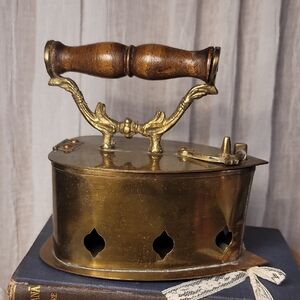 Vintage Brass and Wood Iron